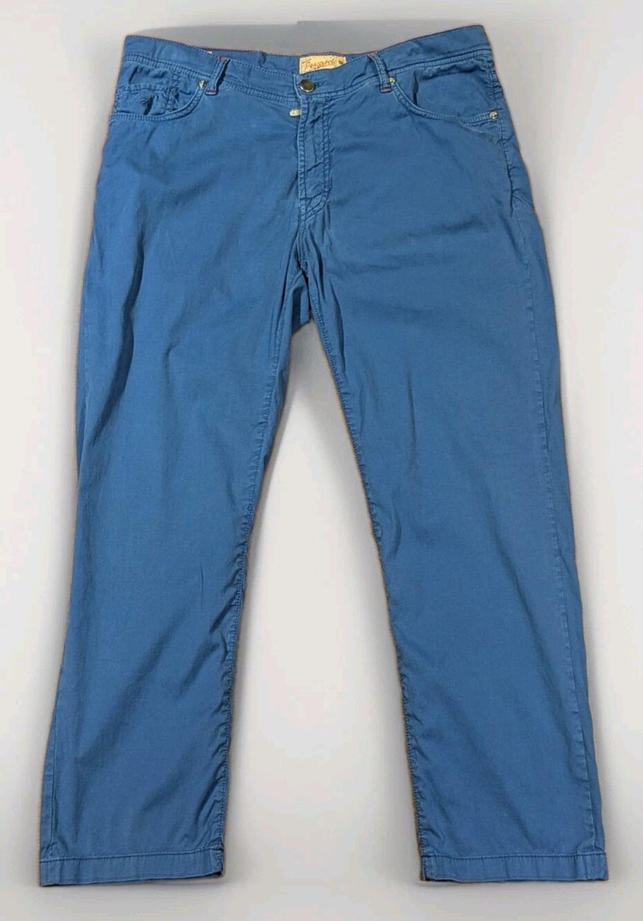 Marco Pescarolo Nerano M18 Pants Mens 52 34x29 Blue Cotton Silk Italy Luxury